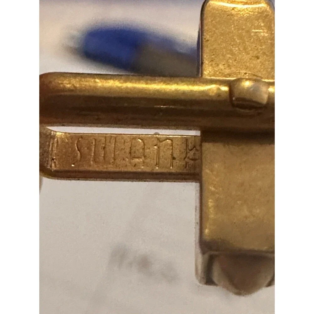 Vintage SWANK Cuban Link Cufflinks Lot Destino Mid Century Gold Silver + Tie